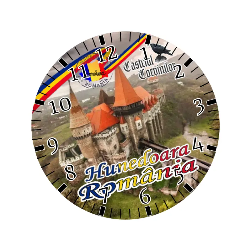 Castelul corvinilor hunedoara, ceas lemn de perete, model 40